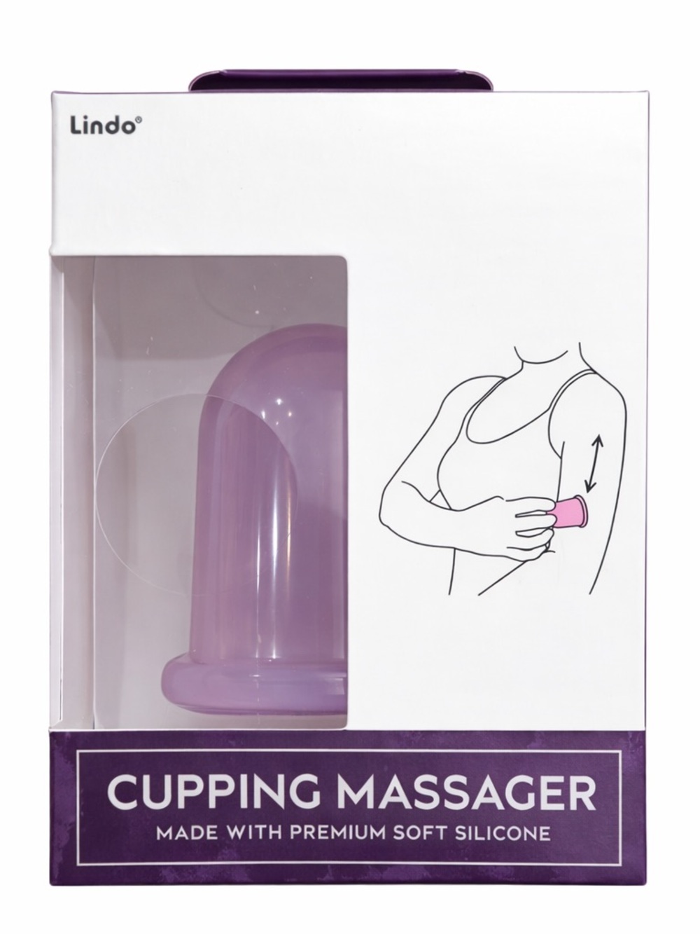 Lindo Cupping Massager Premium Soft Silicone Theracup Purple Cellulite Therapy